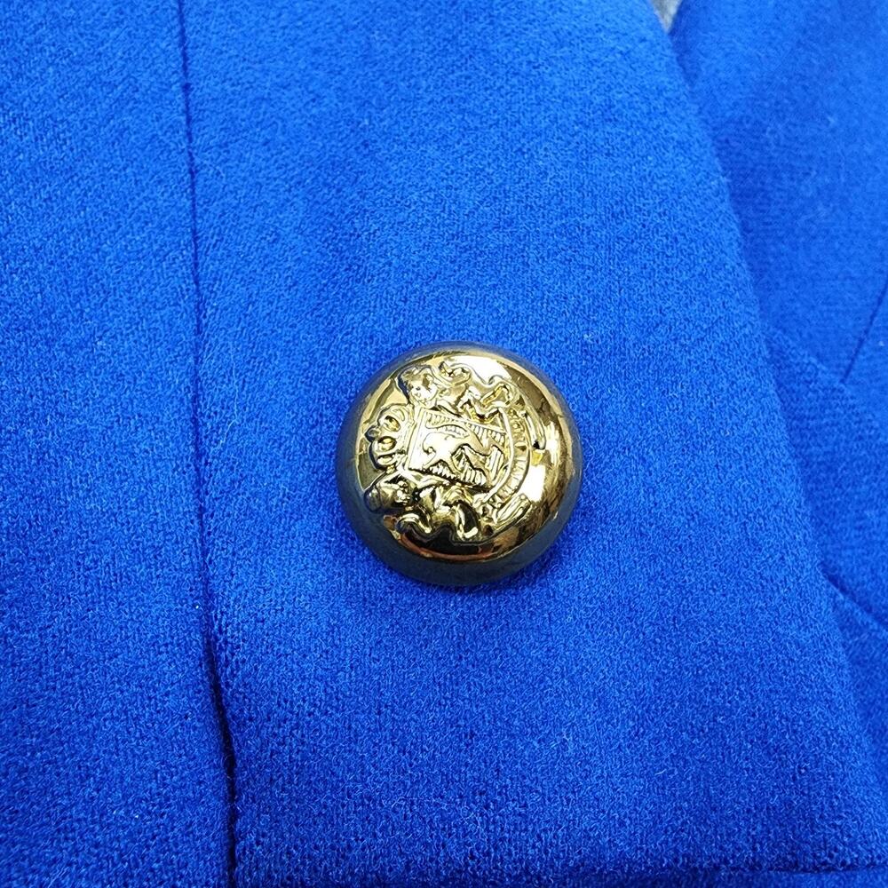 Vintage Pendleton Blazer Womens 10 Blue Wool Gold Crest Button USA Made Jacket - Picture 12 of 16